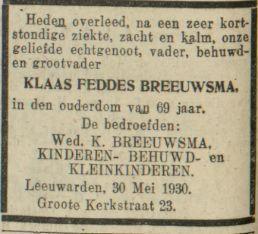 Klaas Feddes Breeuwsma