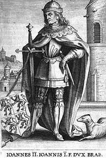 Jan Jan II de vreedzame hertog van Brabant en Limburg van Brabant (Reginar Brabant, de Brabant)