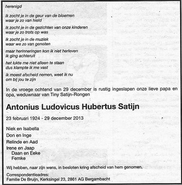 Antonius Ludovicus Hubertus Satijn