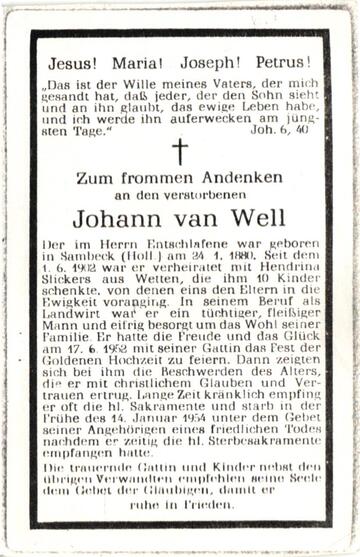 Johannes Hendrikus van Well