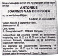 Antonius Joannes van der Ploeg