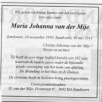 Maria Johanna van der Mije